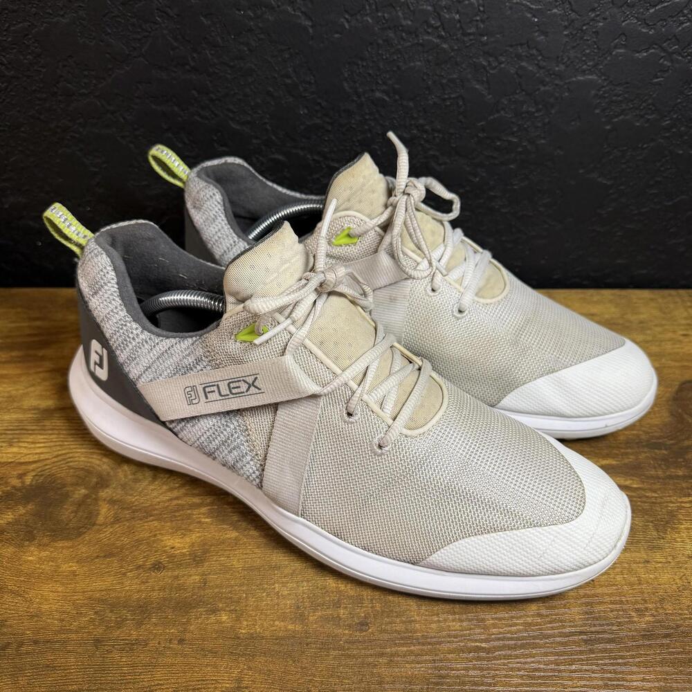 FootJoy‎ Flex 56101 Grey White Mesh Spikeless Golf Shoes Mens 10.5 M